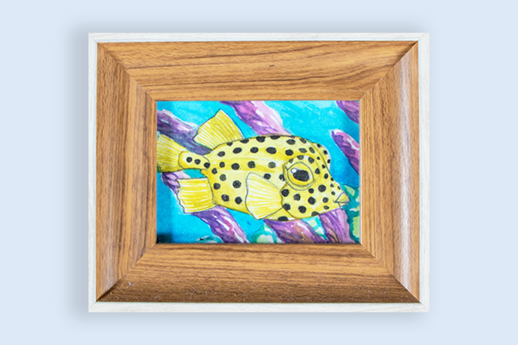 Framed Watercolor Reef Fish
