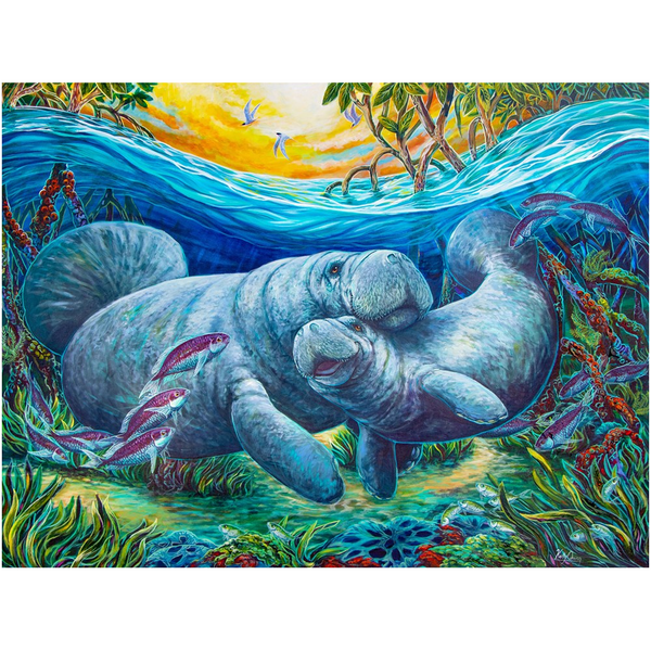 Mother Manatee Art - Canvas Poster – Kelly of the Wild