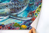 Colorful tiger shark painting inspired by marine science and scuba diving. Perfect for anyone who loves sharks! Original painting and print by artist Kelly Quinn - Kelly of the Wild