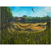 Gator art perfect for any lake or cabin house or as a gift for a University of Florida Alum. Florida wildlife art and painting by artist Kelly Quinn - Kelly of the Wild